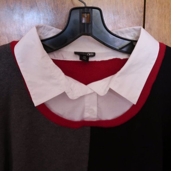 East 5th Woman Long-Sleeve Pullover Sweater with 2-1 Shirt Collar in Size 3X - Picture 4 of 9